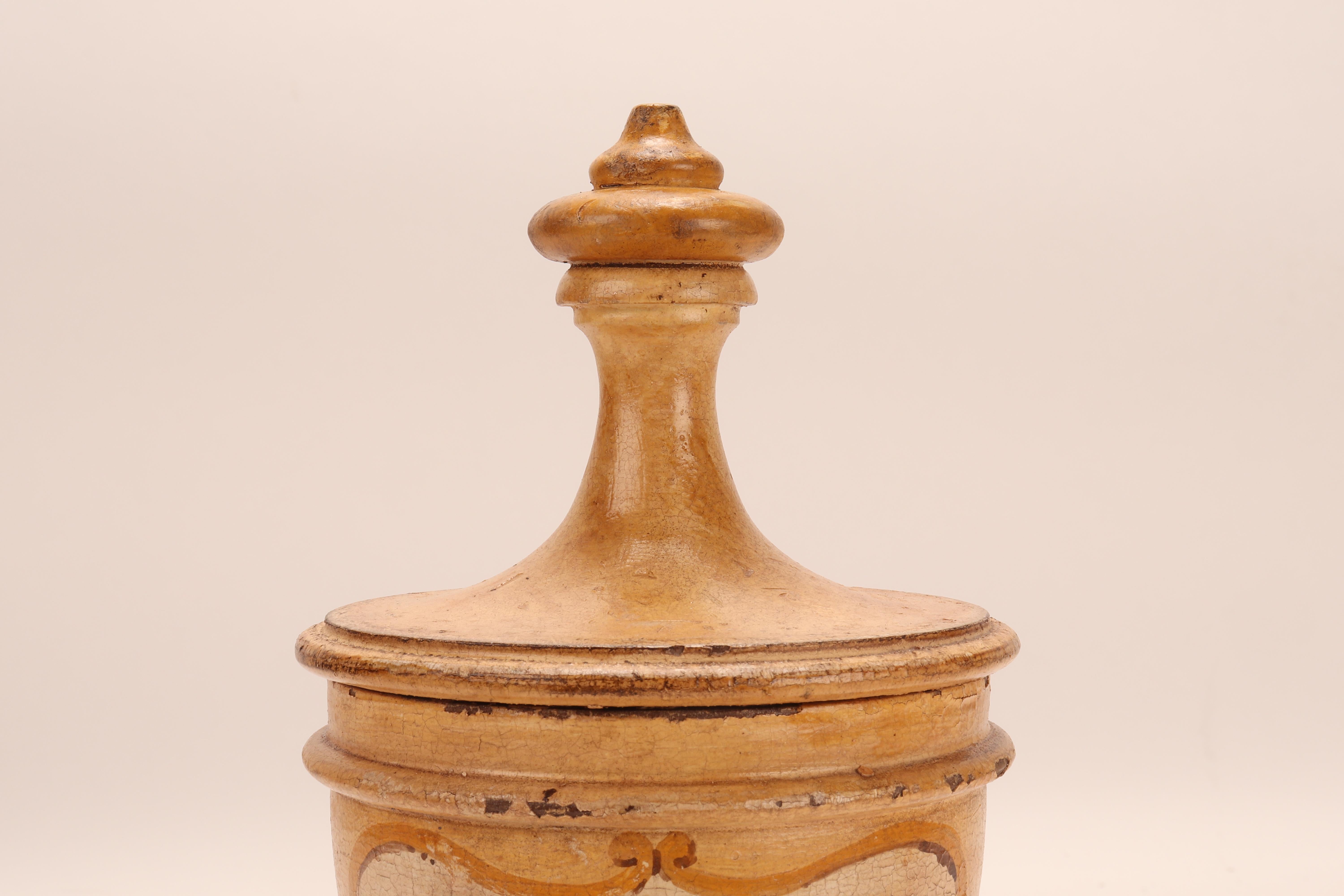 Herbalist Pharmacy Wooden Jars, Italy 1870 For Sale 7
