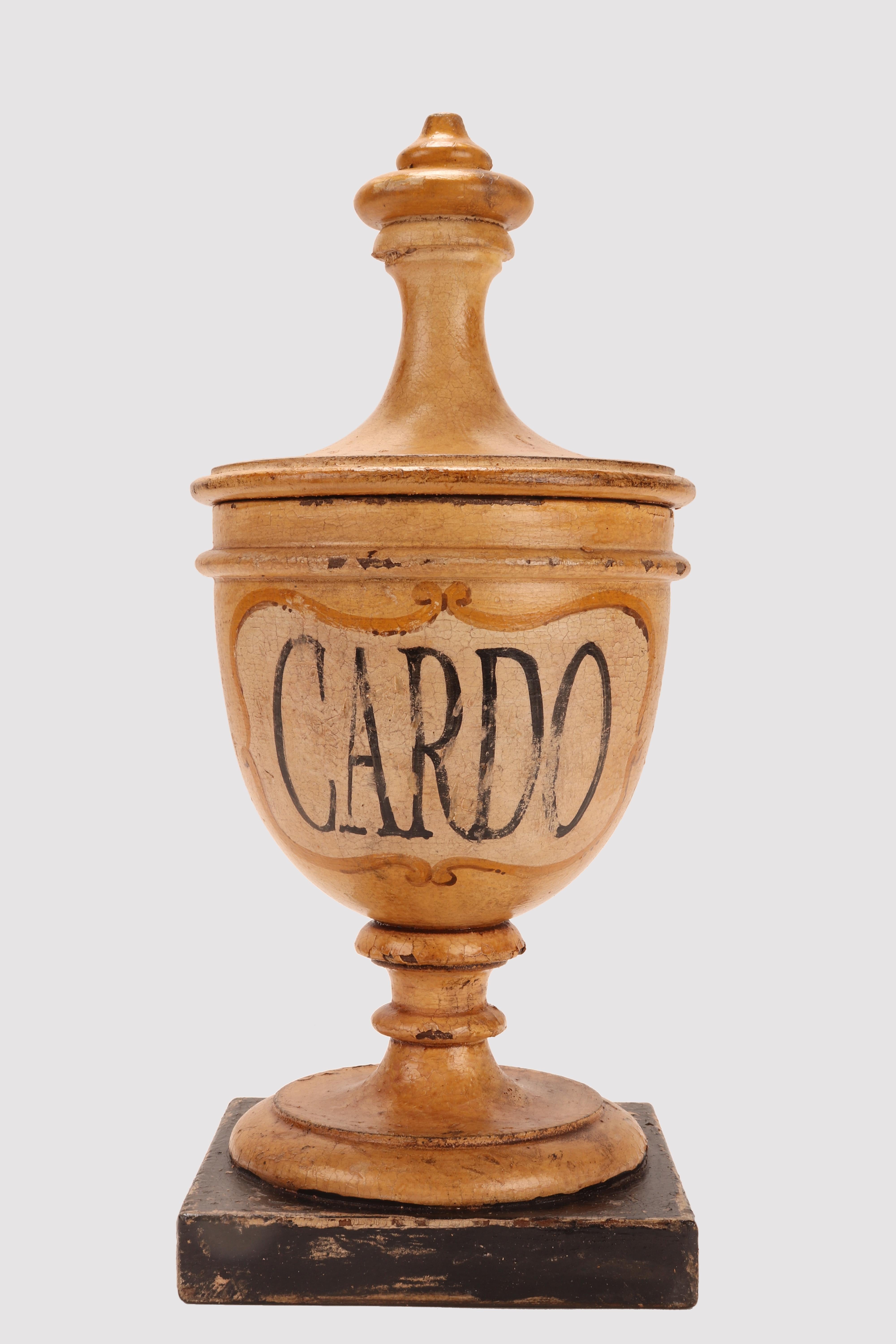 Herbalist Pharmacy Wooden Jars, Italy 1870 In Good Condition For Sale In Milan, IT