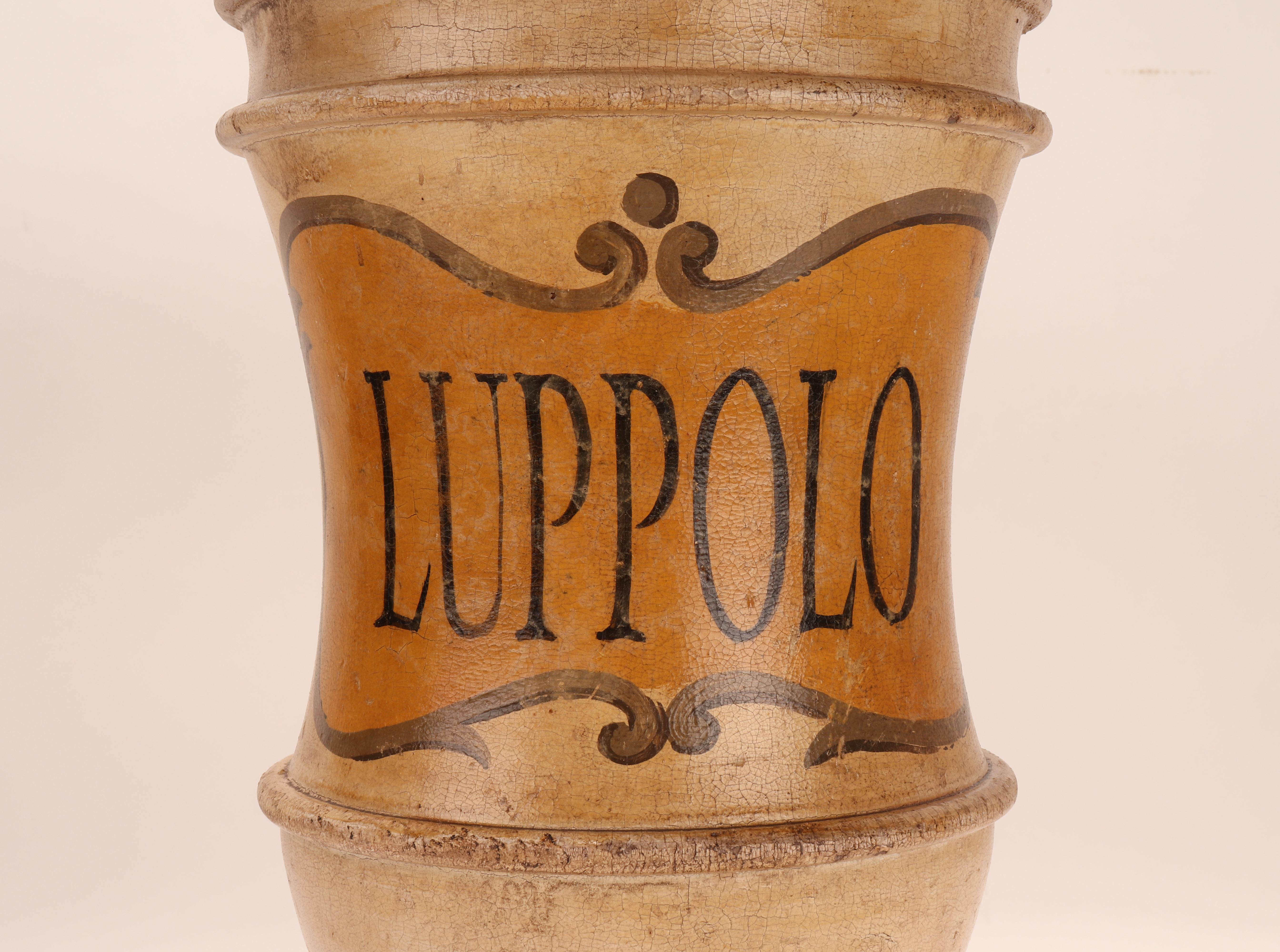 Herbalistische Apotheker-Holzgefäße aus Holz, Italien 1870 im Angebot 2