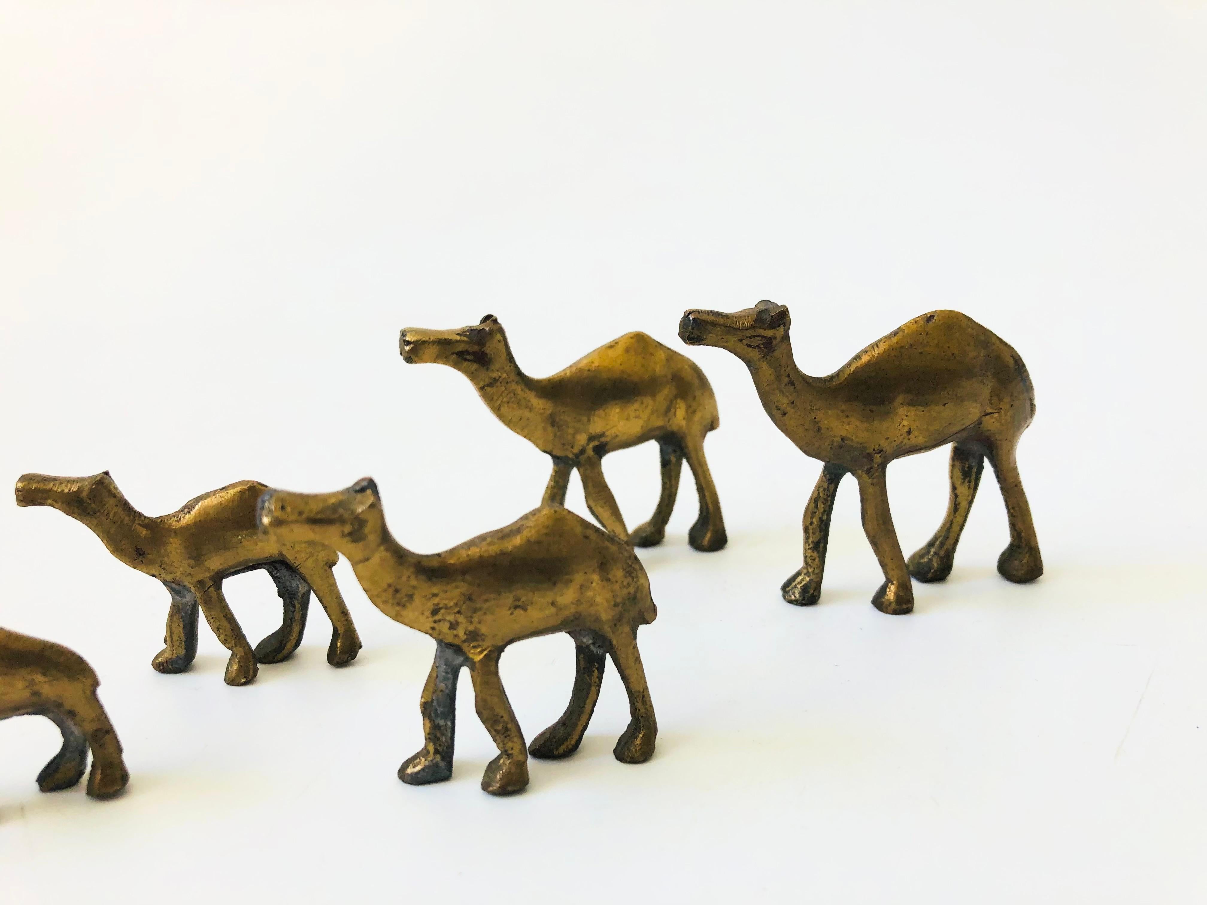 A Herd of Vintage Brass Camels - Set of 5 In Good Condition In Vallejo, CA