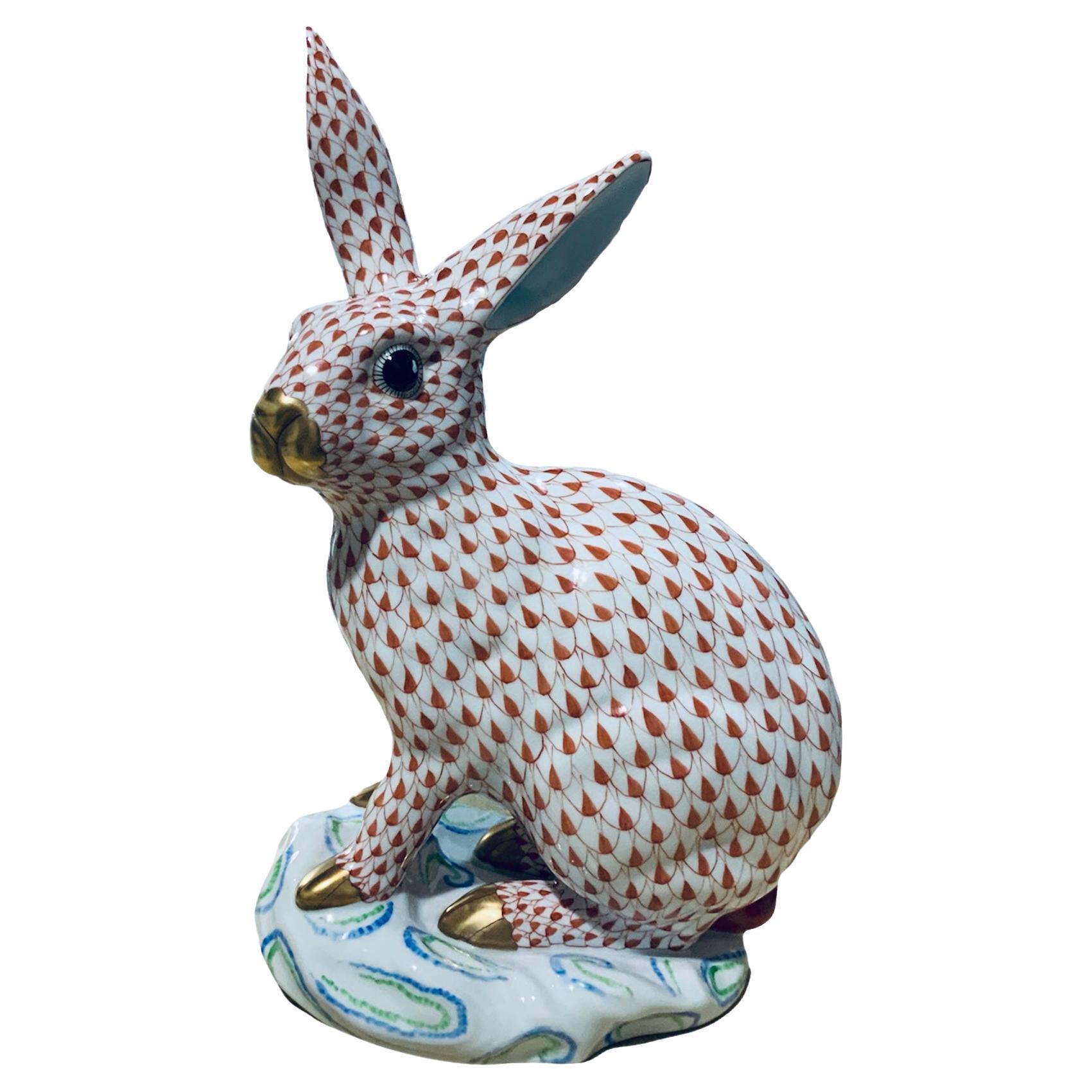 Herend Porcelain Hand Painted Large Rabbit