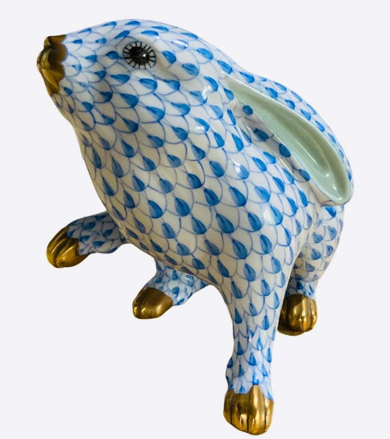 Herend Porcelain Hand Painted Rabbit For Sale at 1stDibs