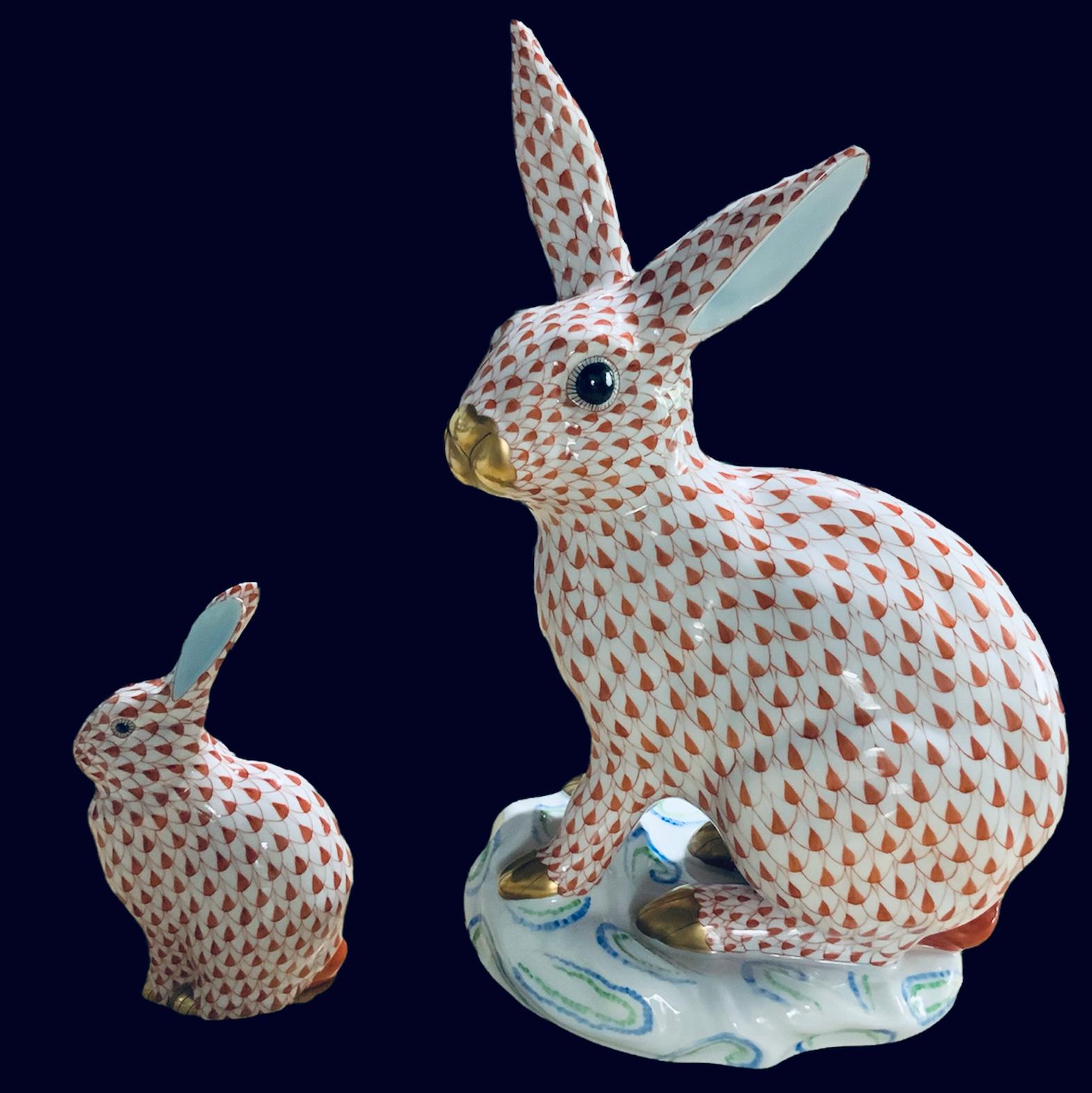 Herend Porcelain Hand Painted Small Rabbit 1