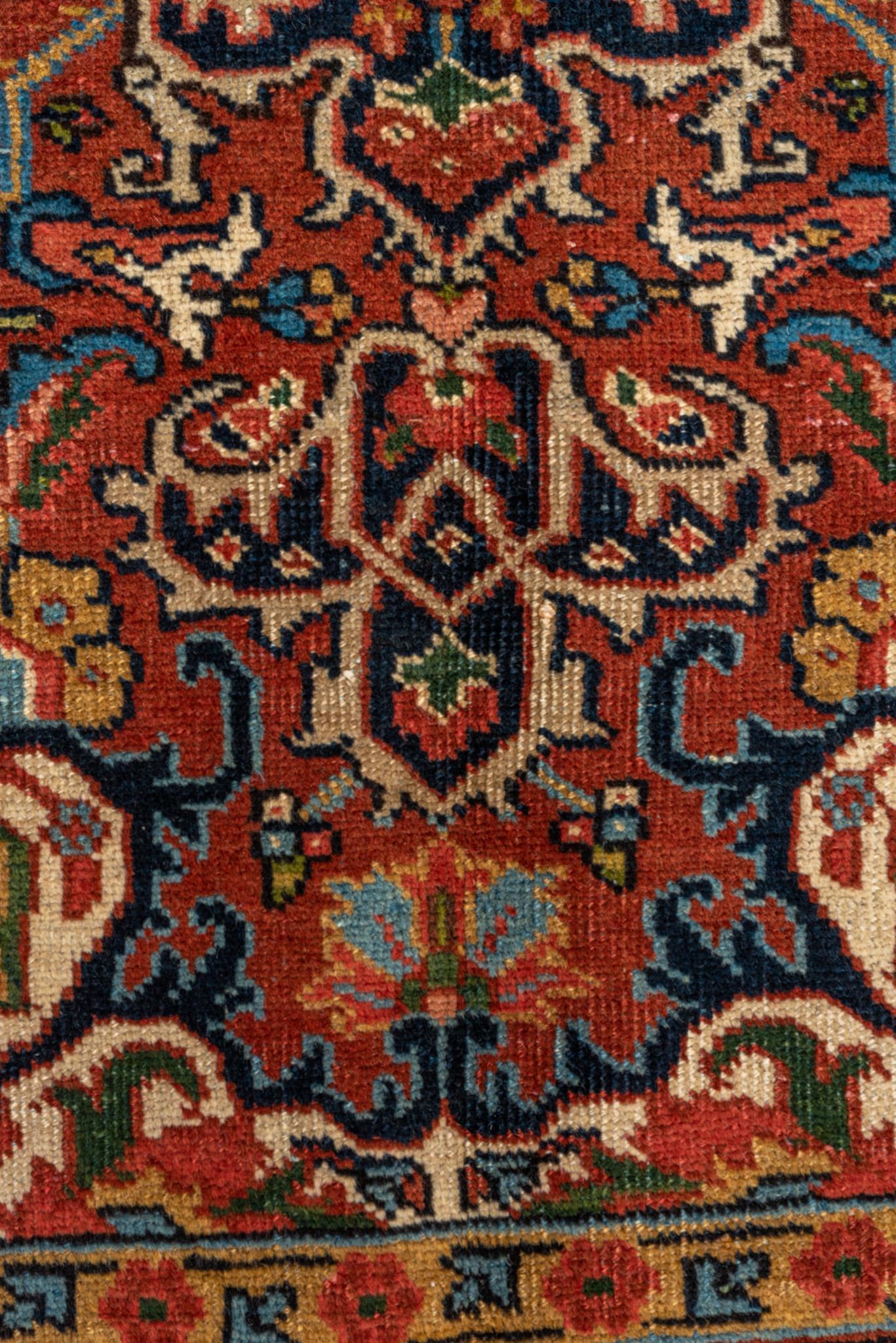 Hand-Knotted A Heriz Rug circa 1930 For Sale