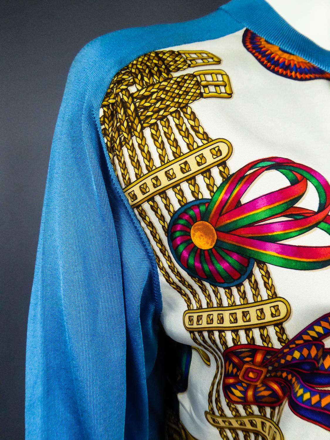 A Hermès Cardigan Jacket in Silk Knit and Silk Print - France Circa 2000 4