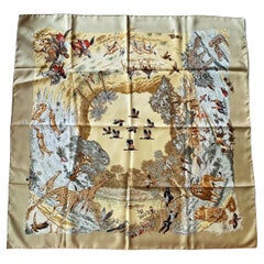 A Hermès Scarf Named  "Africa" by Robert Dallet with its bag - France Circa 1997