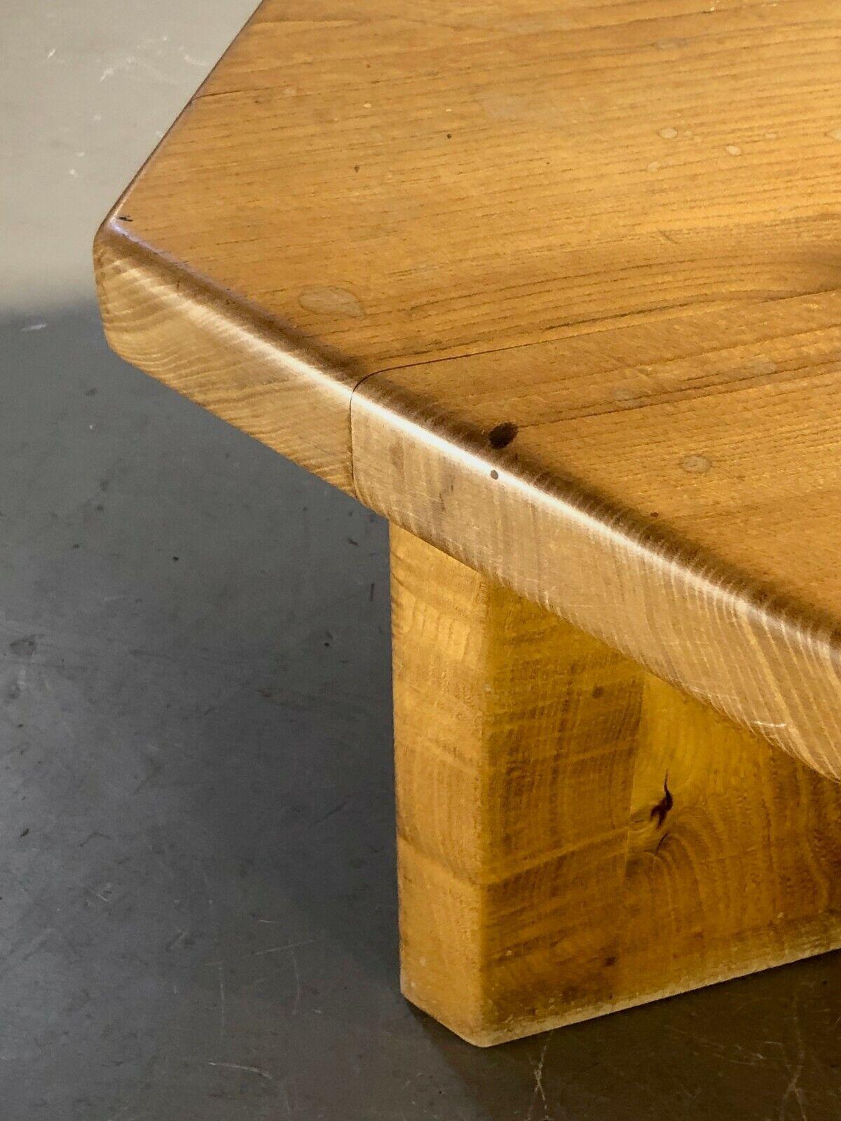 A Massive Elm MODERNIST COFFEE or SIDE TABLE by MAISON REGAIN, France 1960 For Sale 4