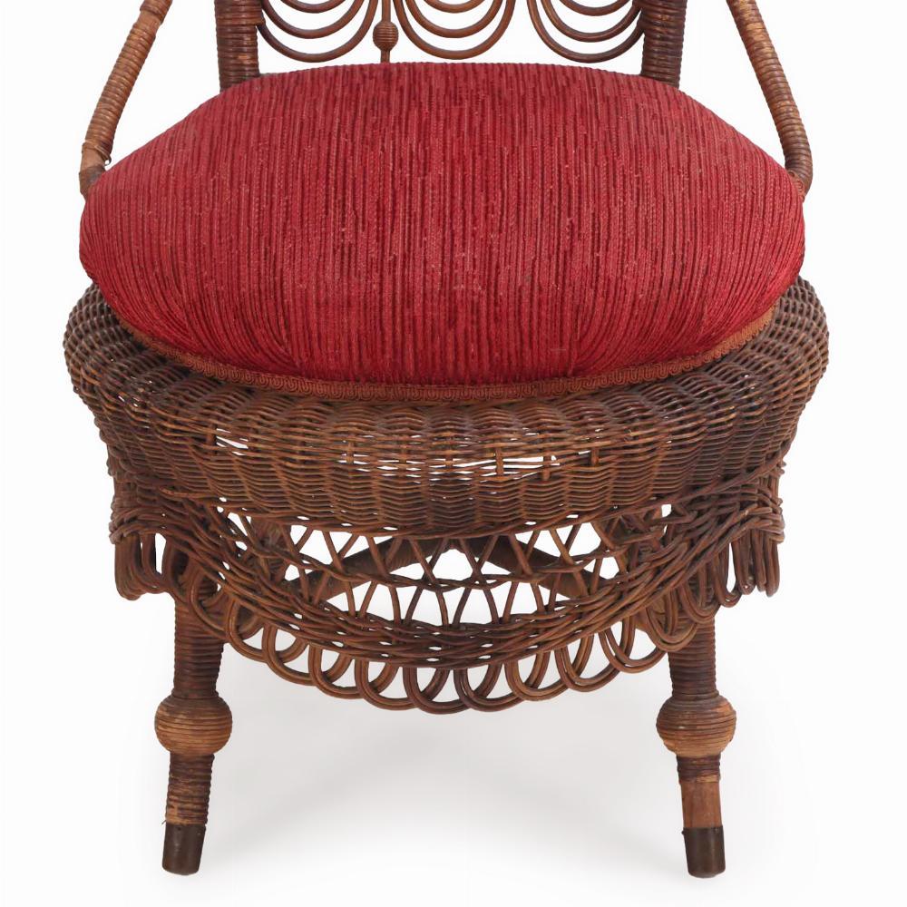 Americano Sedia in vimini Heywood Wakefield, C.C. 1890. in vendita
