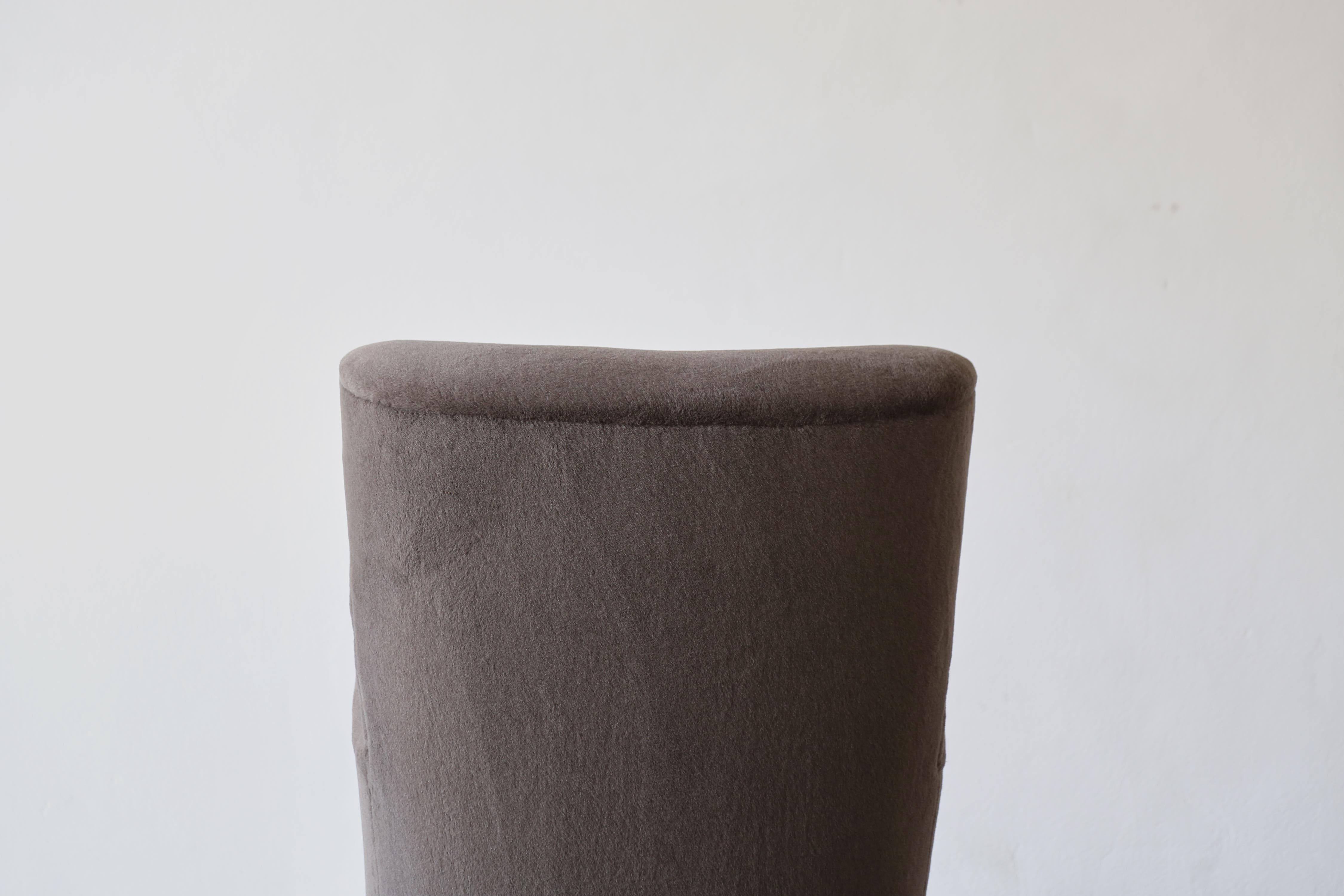Contemporary A High Back Arm Chair, Upholstered in Pure Alpaca Wool For Sale