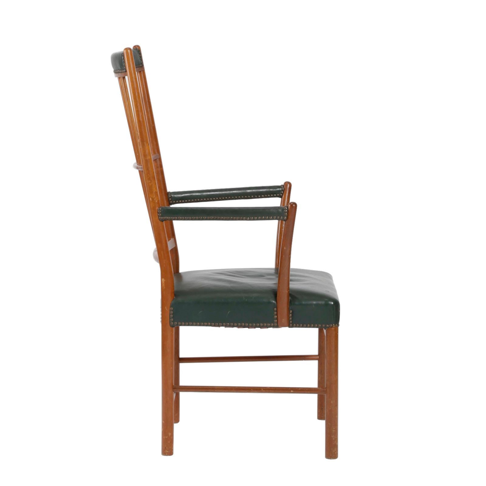 Swedish High Back Armchair in Mahogany by Josef Frank for Svenskt Tenn For Sale