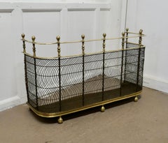 High Georgian Brass Nursery Fire Guard Fender, Fire Guard
