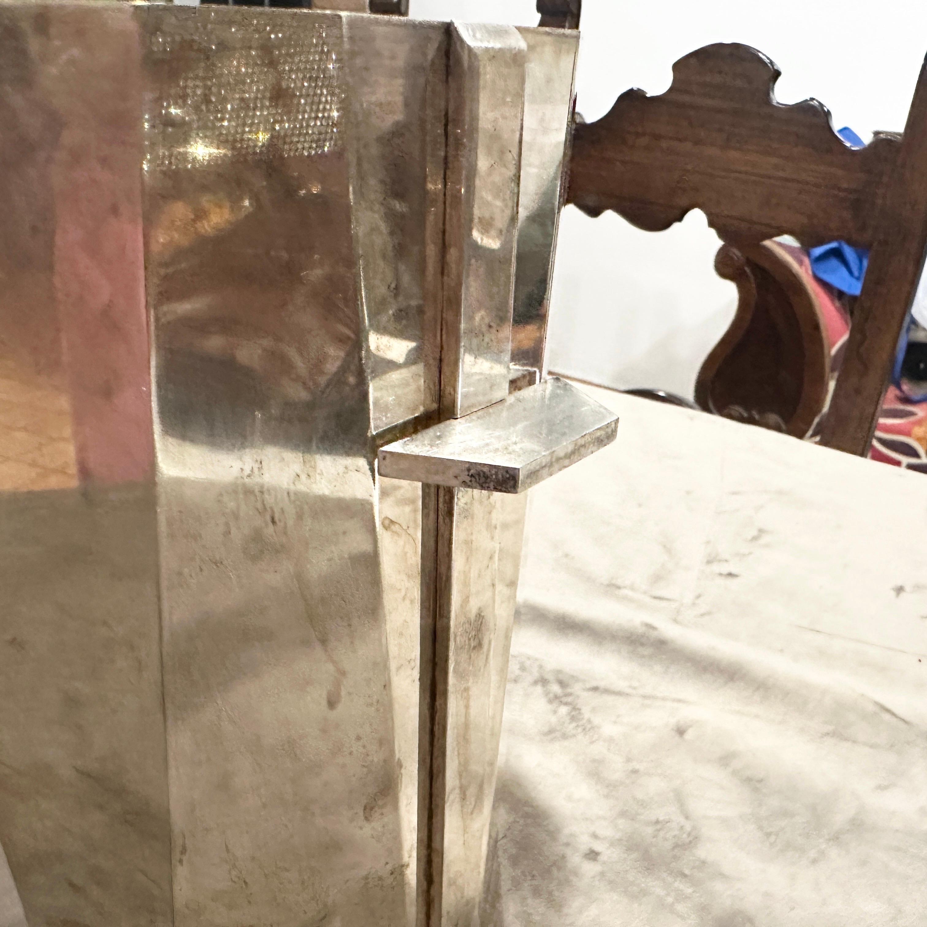 Un refrigeratore di vino italiano placcato in argento di alta qualità degli anni '40 Art Deco in vendita 3