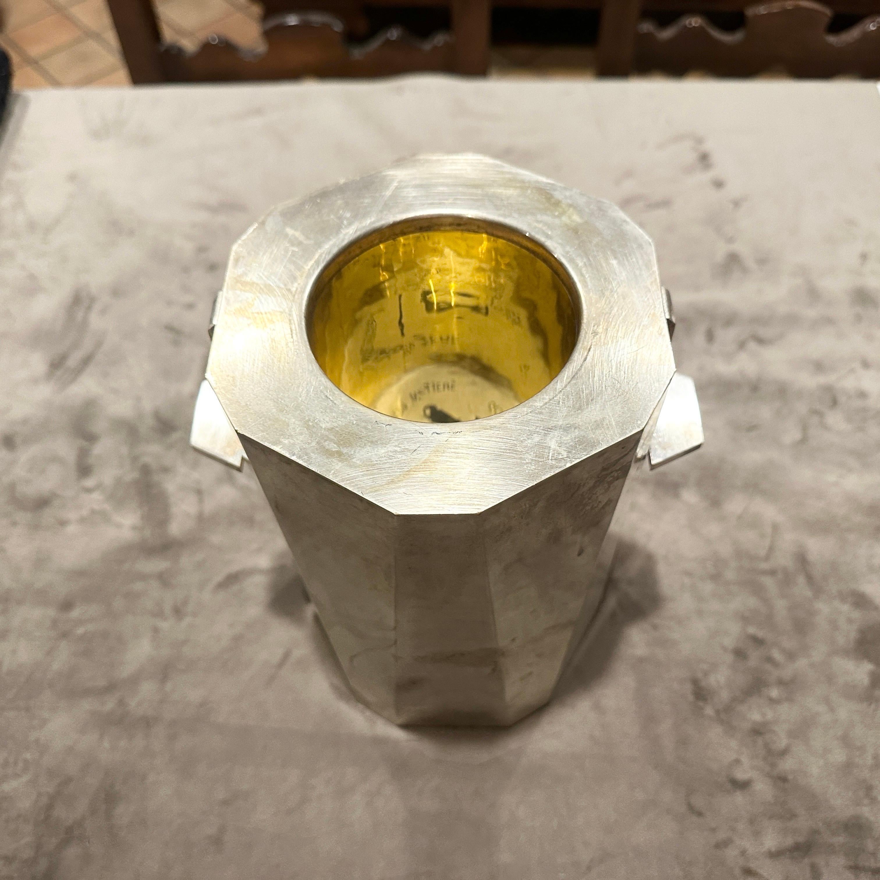 Un refrigeratore di vino italiano placcato in argento di alta qualità degli anni '40 Art Deco in vendita 6