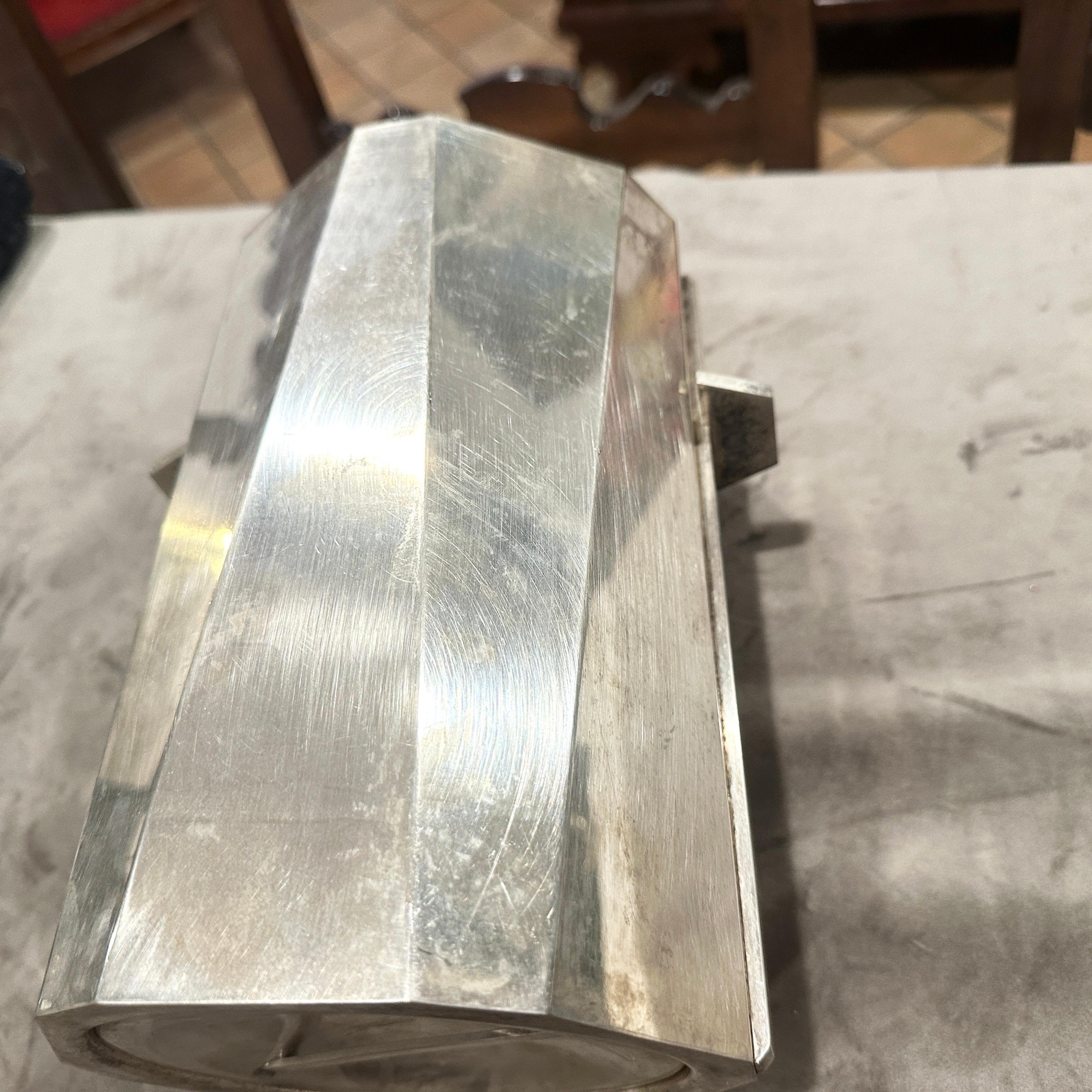 XX secolo Un refrigeratore di vino italiano placcato in argento di alta qualità degli anni '40 Art Deco in vendita
