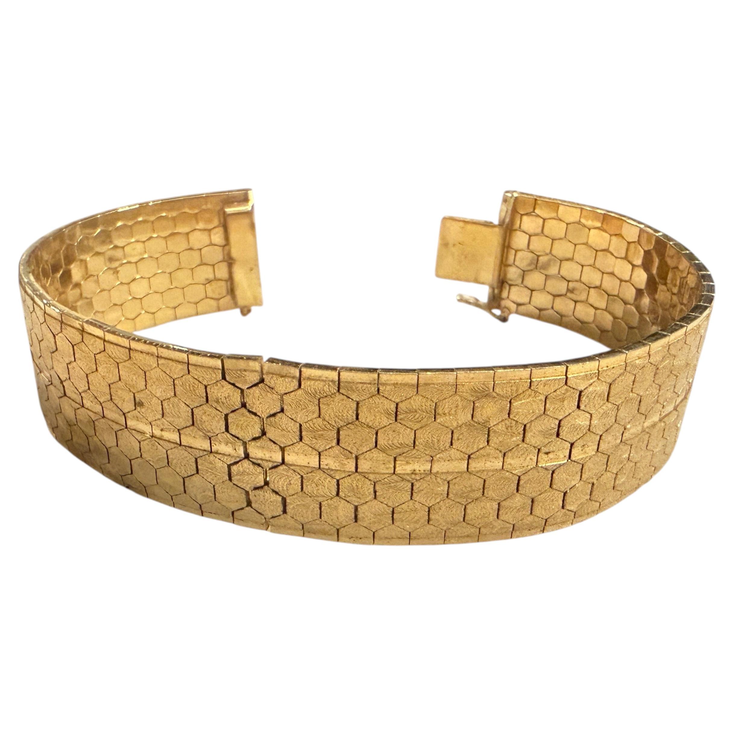 A High Quality 1950s Art Deco Costume Jewelry Gilt Metal Italian Bracelet