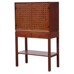 Highleg Handmade Danish Teak & Intarsia Cabinet by Gabrielsen