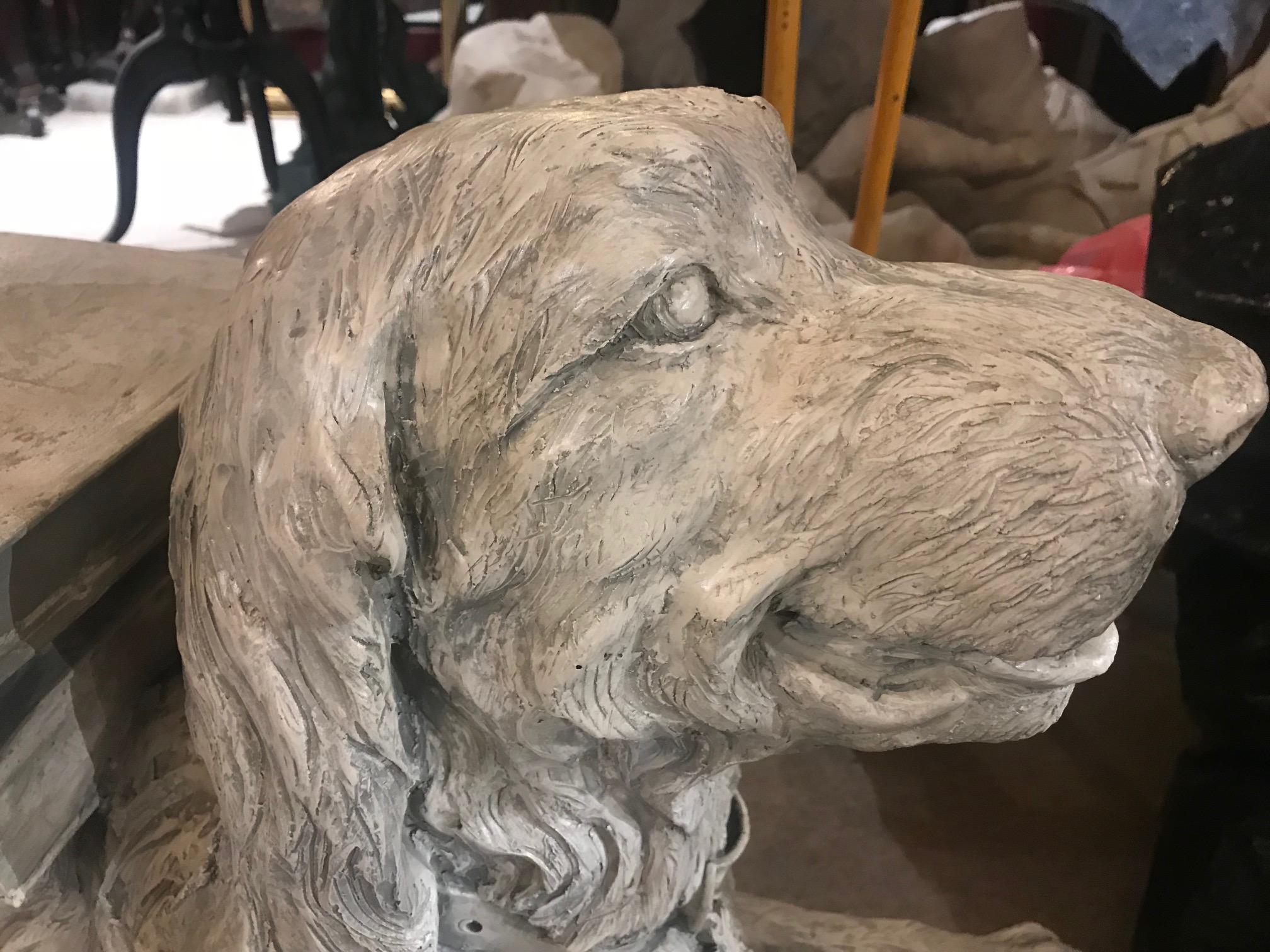 Highly Decorative Full Size Sculpture of a Dog Laying Down For Sale 7