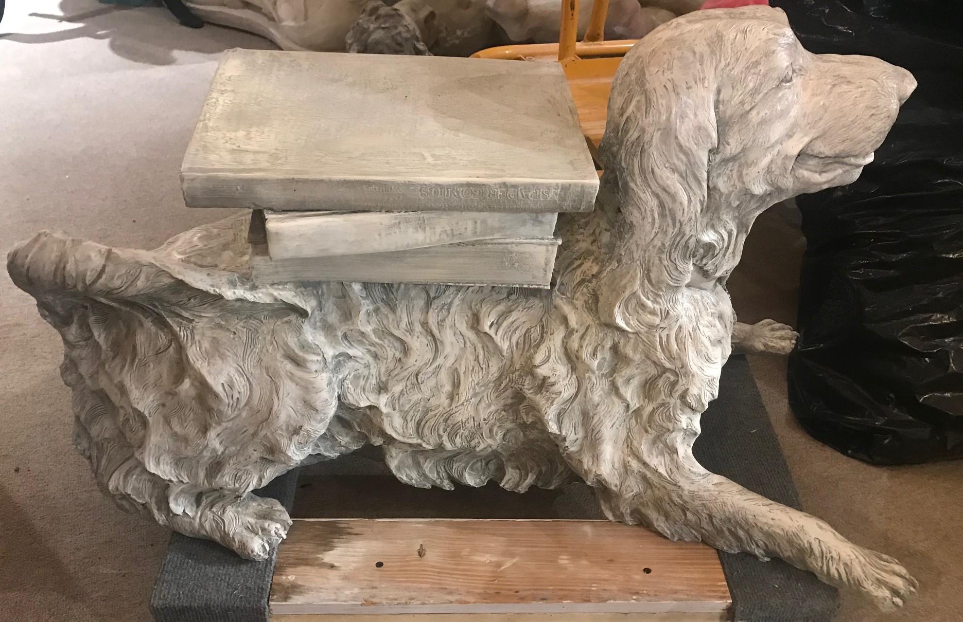 Highly Decorative Full Size Sculpture of a Dog Laying Down For Sale 10