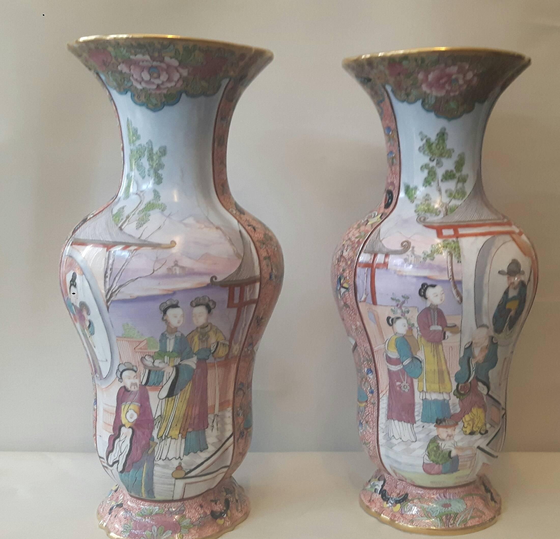 Neoclassical Highly Decorative Pair of 19th Century French Vases