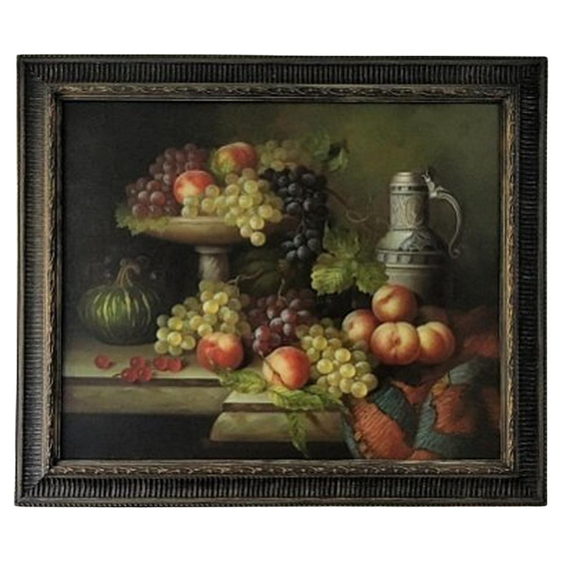 Highly Decorative Pair of Still Life's, Oil on Canvas's For Sale