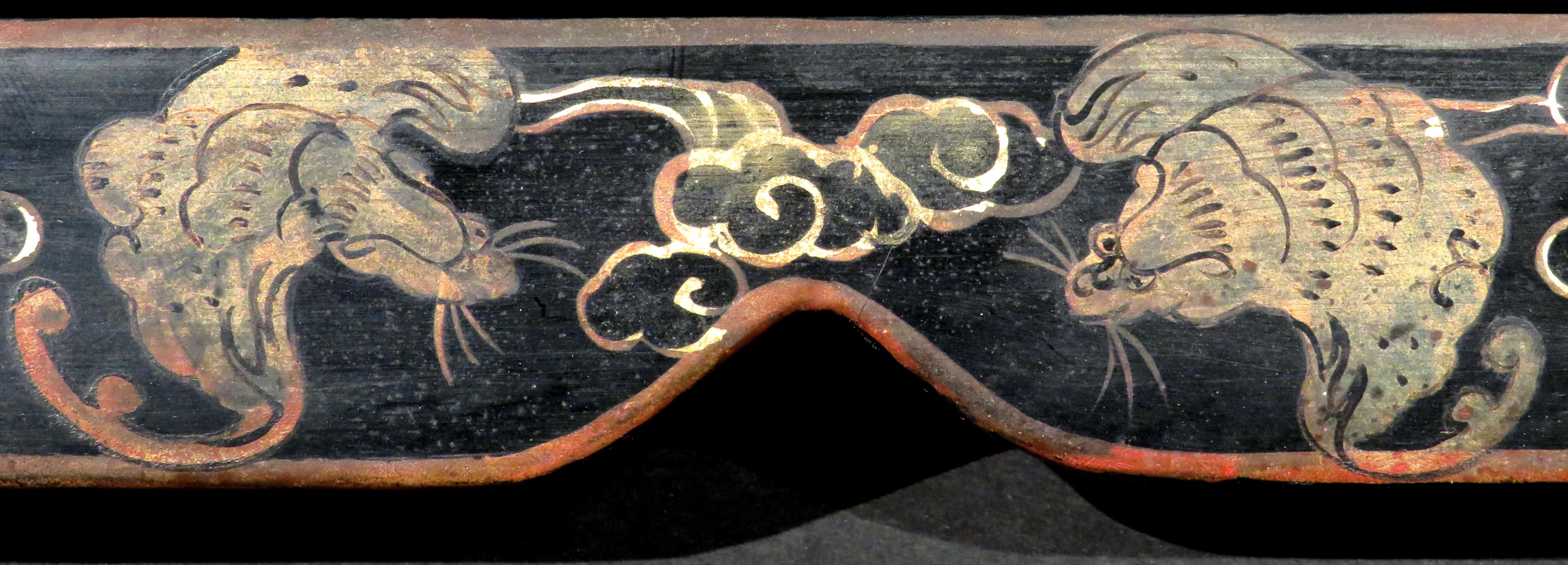 Highly Decorative 'Straits' Chinese Black Lacquer Table Screen, Circa 1890  7