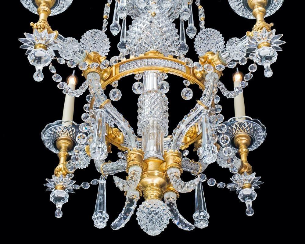 Highly Elaborate Ormolu Mounted Crystal Chandelier by F&C Osler In Good Condition For Sale In Steyning, West sussex