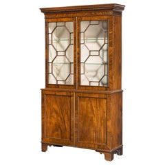 Highly Figured George III Period Mahogany China Cabinet