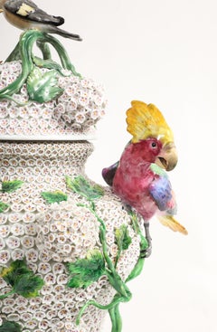 A Highly Important 19th C. Meissen Porcelain Shneeballen Snowball Covered Vase