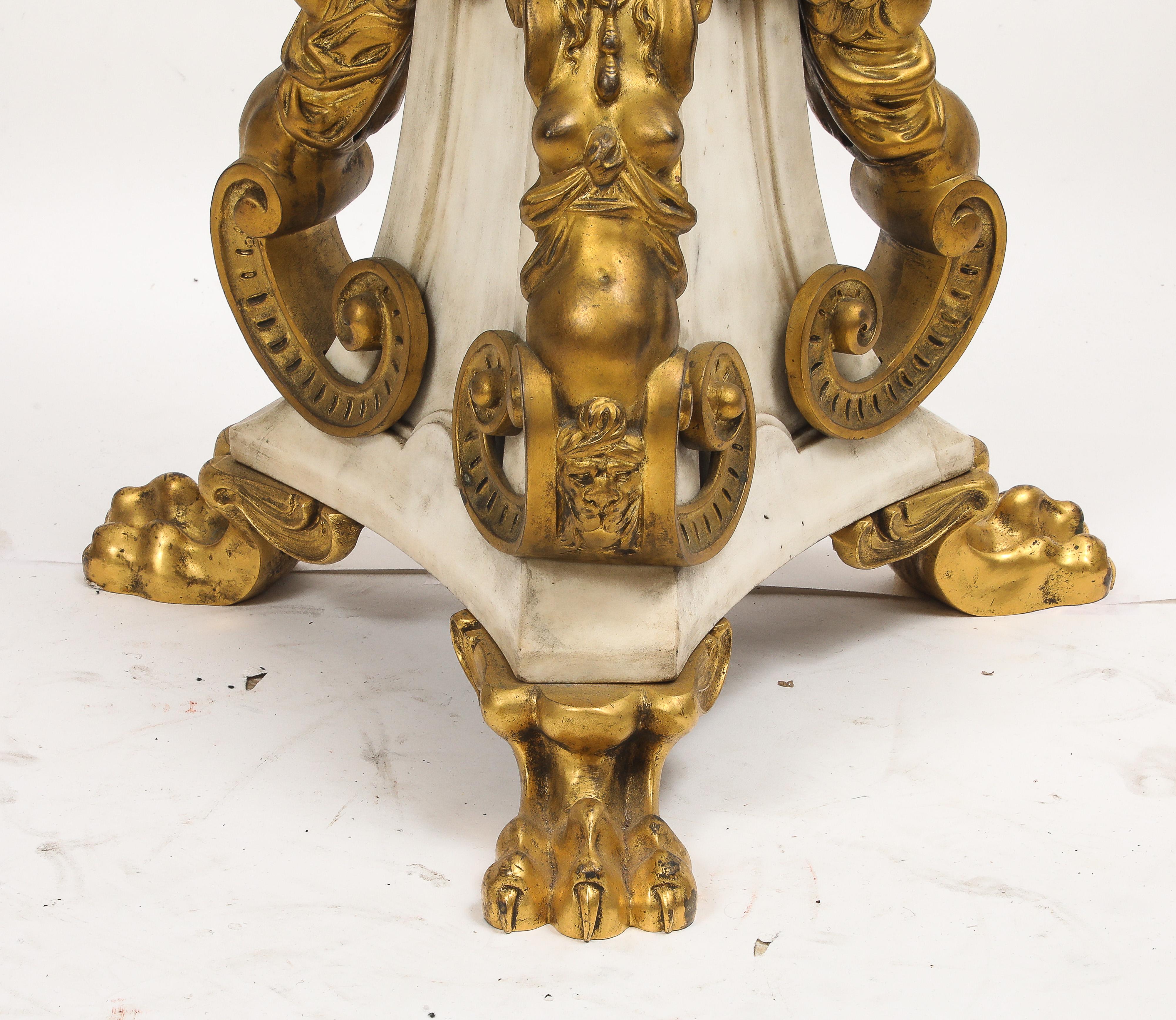 Eine sehr wichtige Caldwell Ormolu montiert Cararra Marmor figurale Stehlampe im Angebot 7