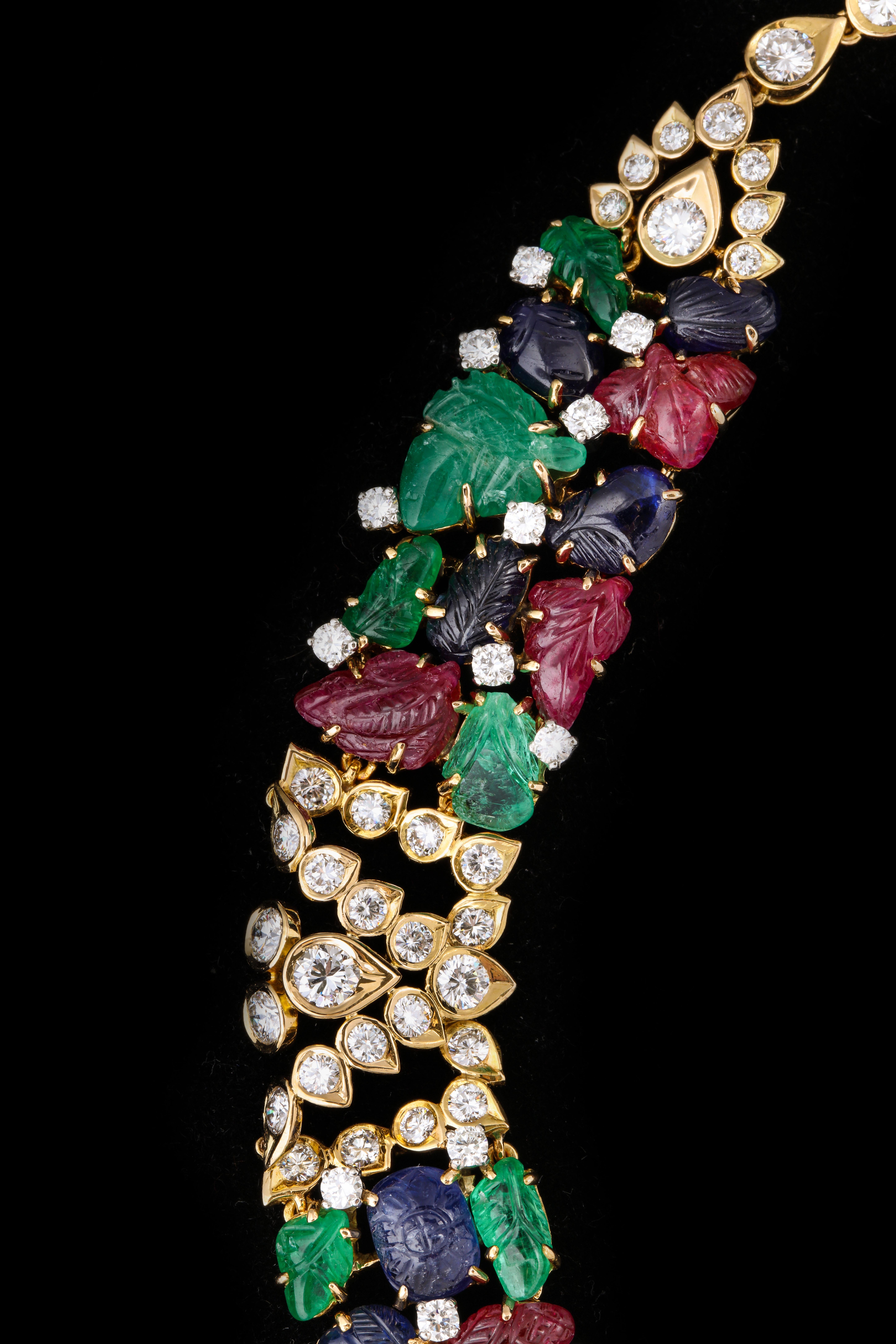 Retro Cartier Tutti Frutti Bracelet and Necklace Set