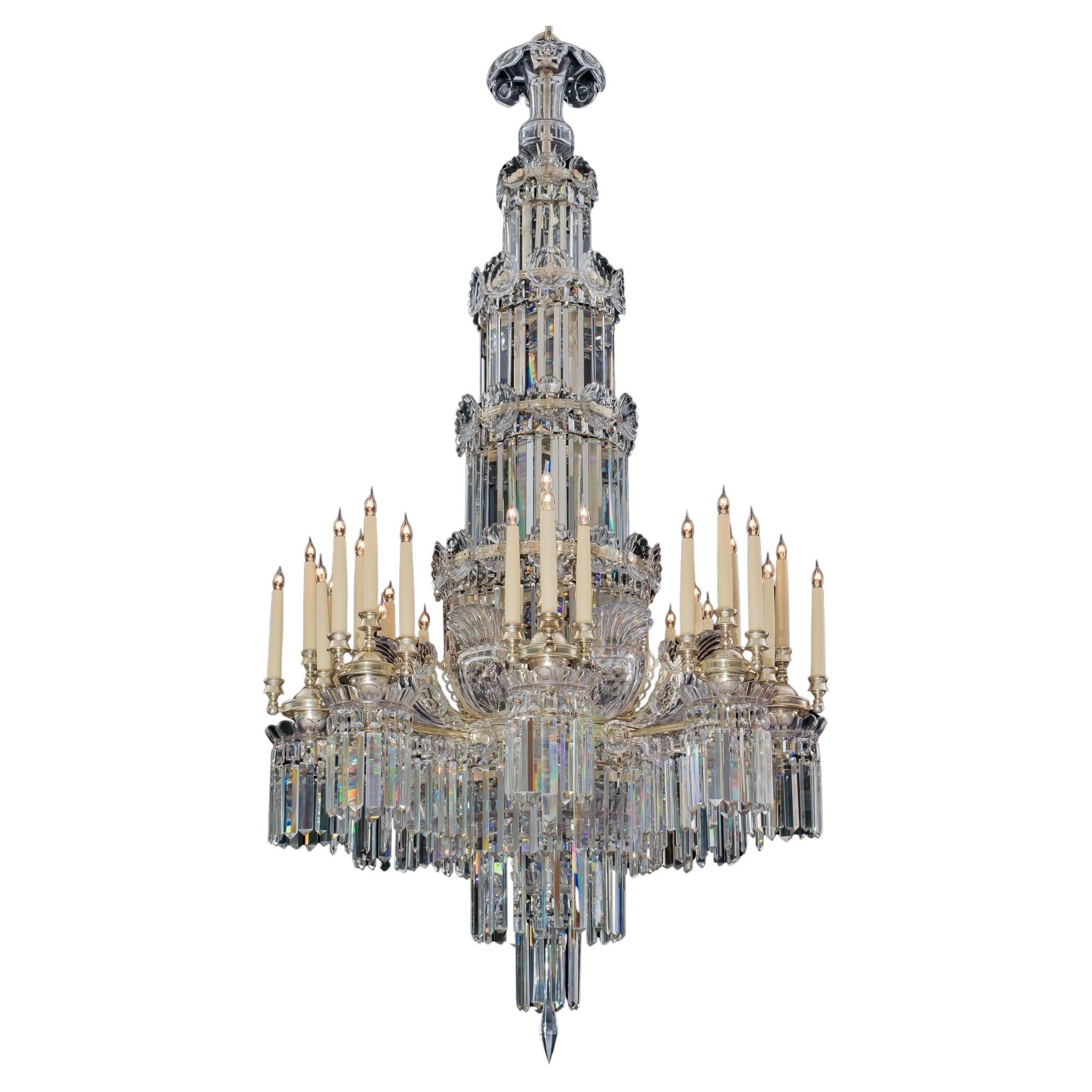 Un importante lampadario di cristallo di Cornelius & Baker in vendita