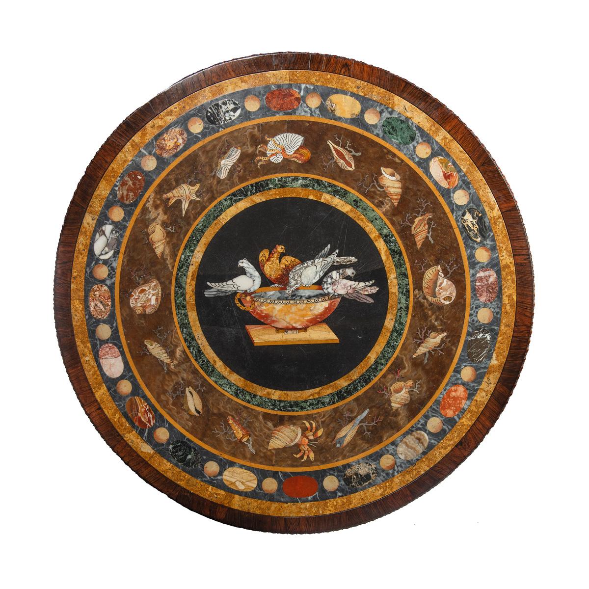 Maltese A Highly Important Documentary Pietra Dura Table Top by Giuseppe Darmanin For Sale