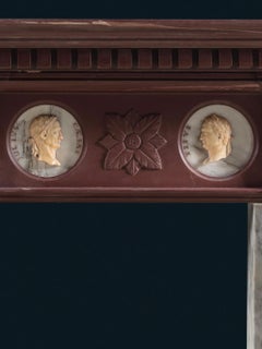 A Highly Important Empire Period Rosso Antico Chimneypiece with Portrait Reliefs