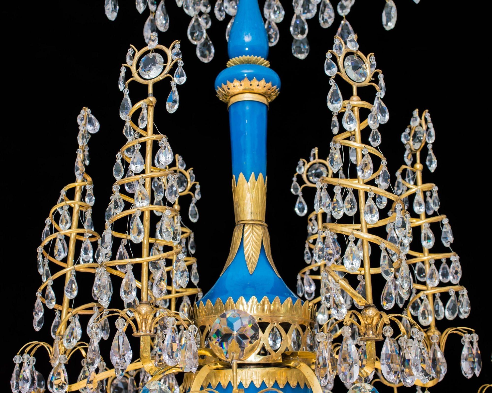 Glass A Highly Important Russian Chandelier Attributed To Johann Zekh For Sale