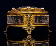 A Highly Important Viennese Enamel, Silver, and Rock Crystal Mounted Hinged Box