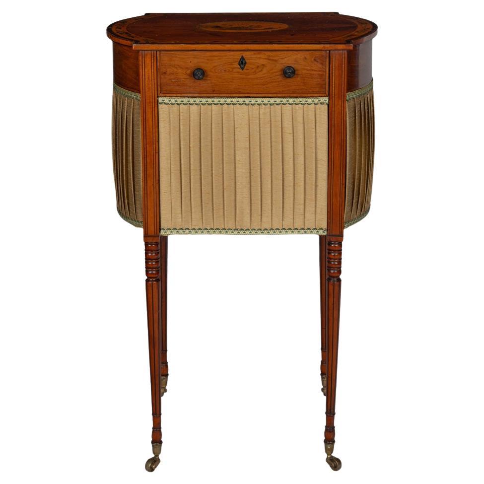 A highly interesting Kingwood regency work table C 1810 For Sale
