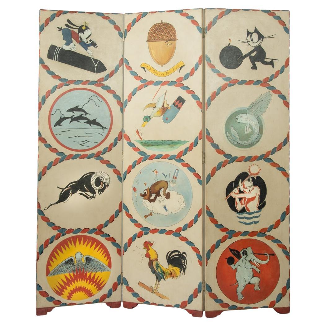 A highly unusual screen with United States Naval Insignia of Presidential intere For Sale