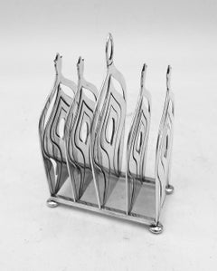 Highly Unusual Silver Toast or Letter Rack Designed and Made by Grant McDonald