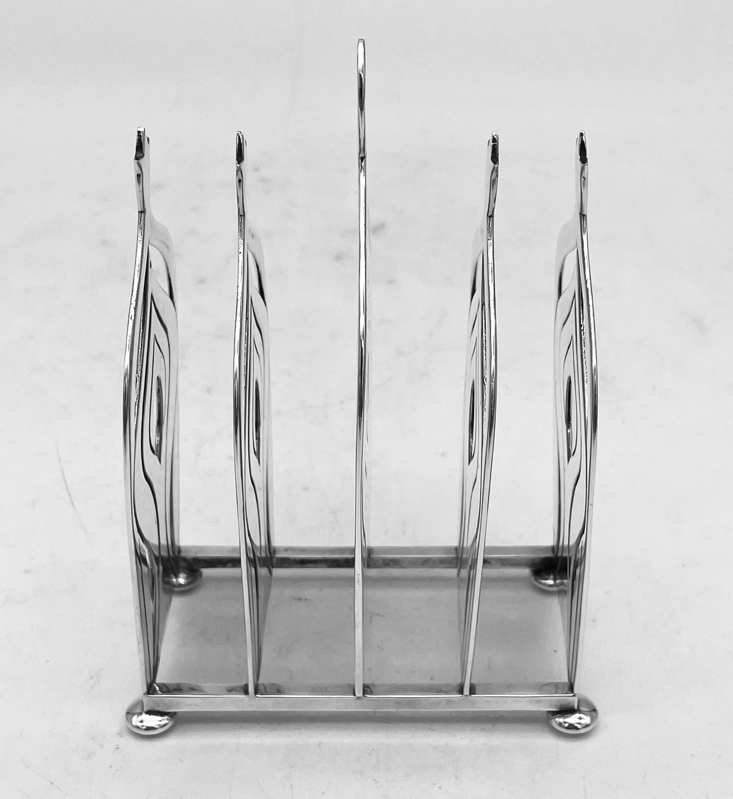 Highly Unusual Silver Toast or Letter Rack Designed and Made by Grant McDonald For Sale 1