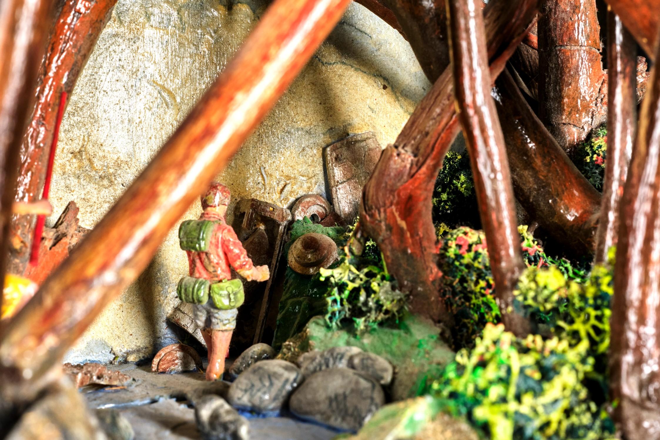 Plastic A Highly Whimsical Canadian Historical Themed Diorama by Terry Pfliger  For Sale