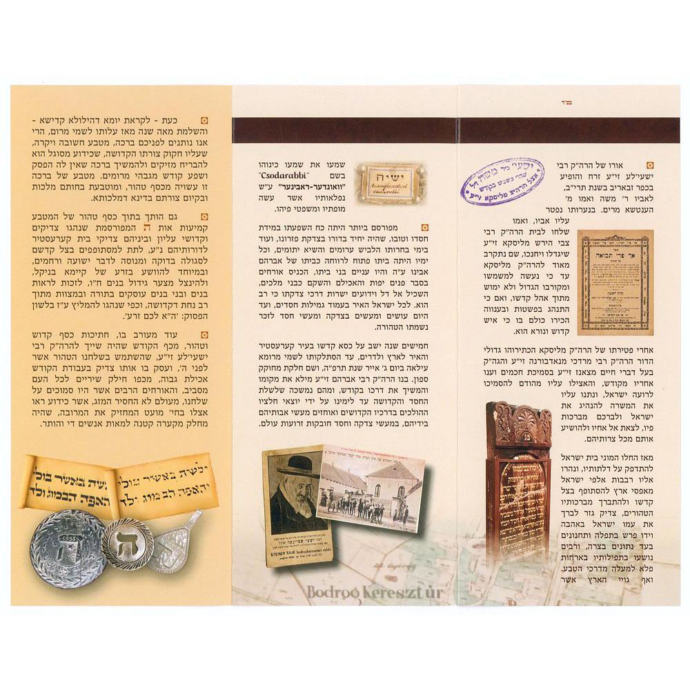 Sterling Silver A Historic Commemorative Coin of the Holy Rebbe Yeshaya Steiner of Kerestir For Sale
