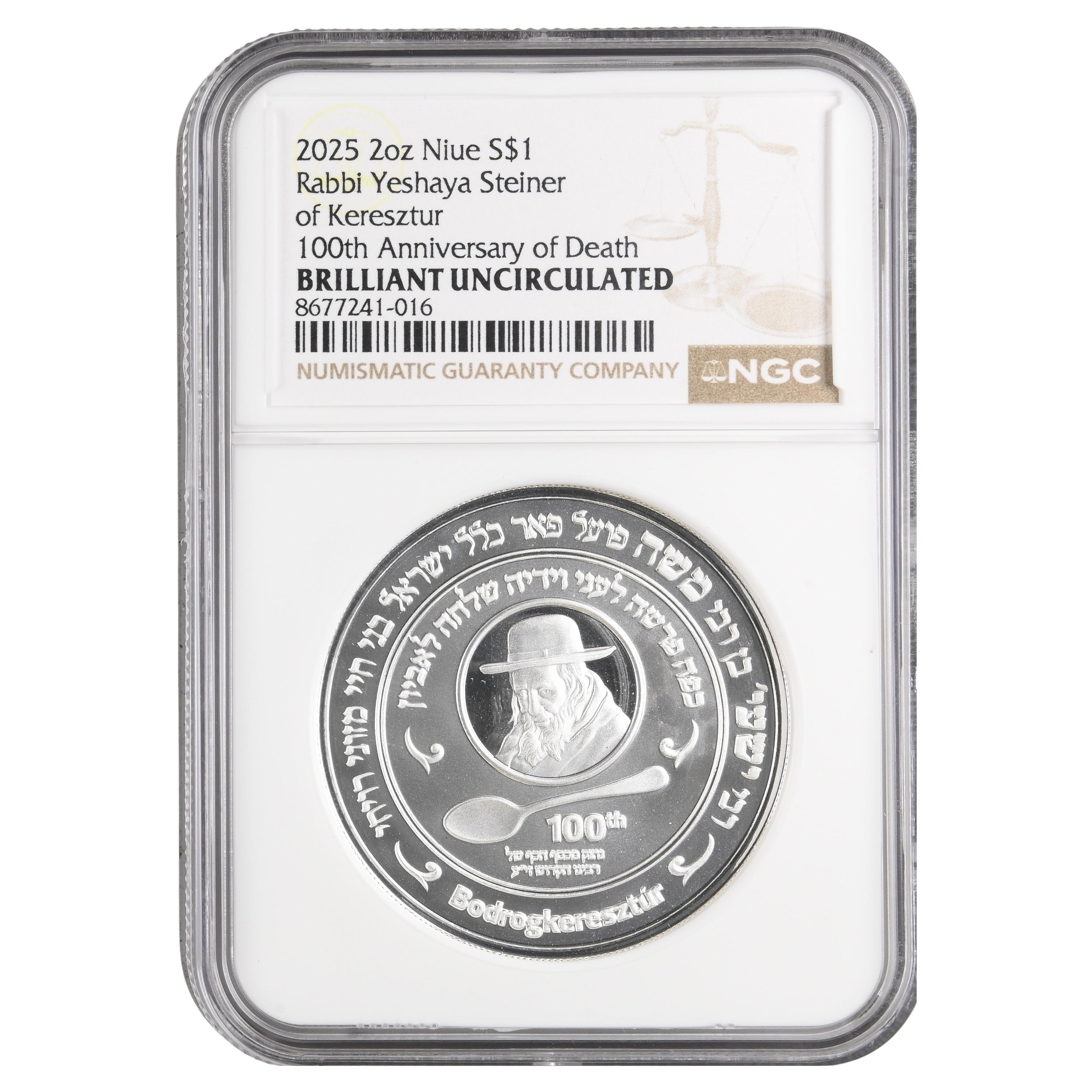 A Historic Commemorative Coin of the Holy Rebbe Yeshaya Steiner of Kerestir