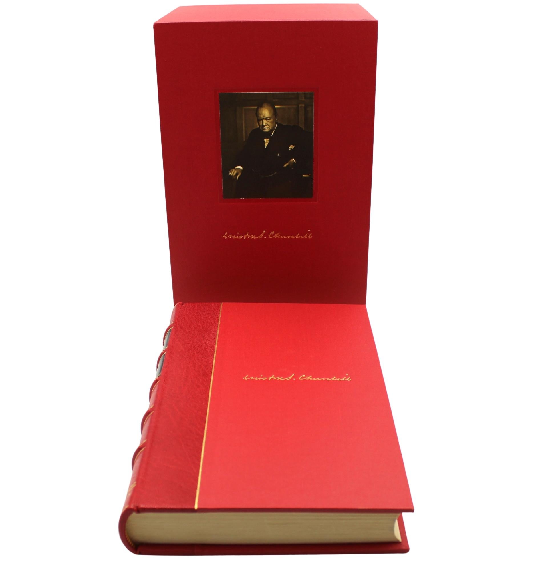 Embossed A History of the English-Speaking Peoples by Churchill, 1st Ed. 4 Vol Set