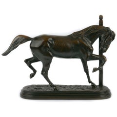 "Ein eingespanntes Pferd":: Bronze-Skulptur Isidore Jules Bonheur