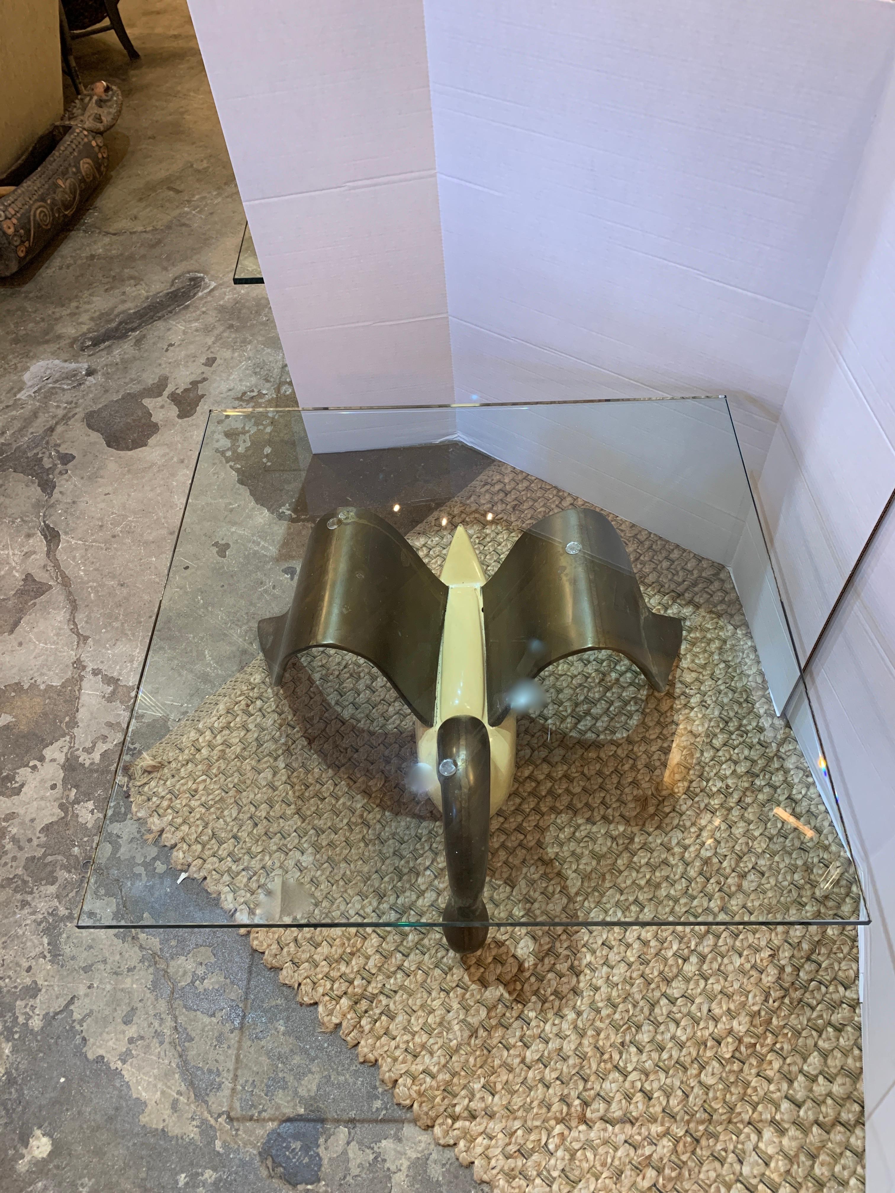 swan table with glass top