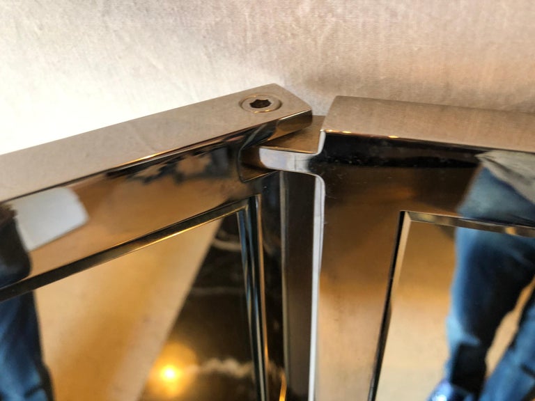 Hollywood Regency Solid Heavy Chrome Plated TriFold Vanity or Table