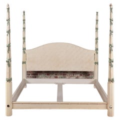 A Hollywood Regency style painted California king size bed
