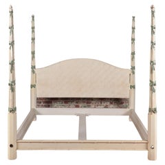 Vintage A Hollywood Regency style painted California king size bed