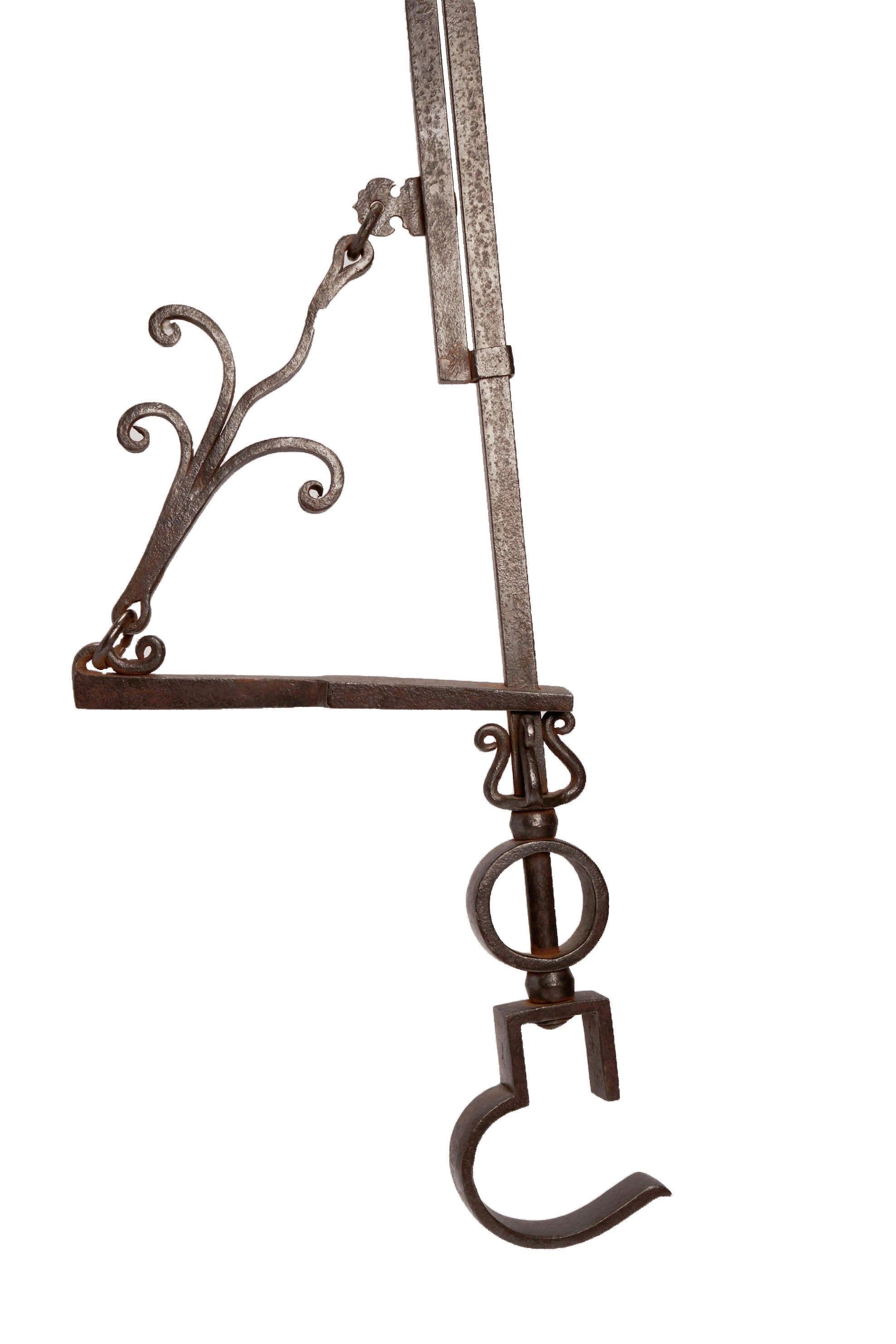 Japanese A hook (pothook) for suspending a pot over the fire, Japan 1800. For Sale