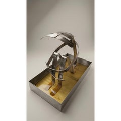 A Hopeless Man Sculptural Statue in Stainless Steel by Metalmorphosis Studio